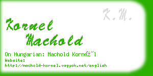 kornel machold business card